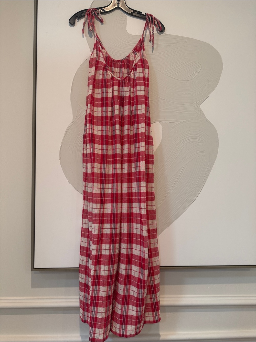 Suzi Kondi Red and White Plaid Wide-Leg small Jumpsuit - Picture 3 of 4